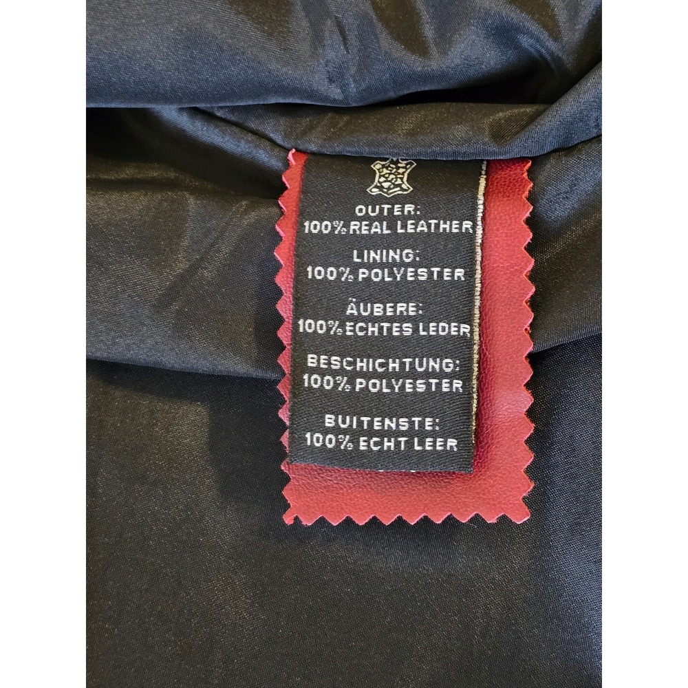 NWT Decrum Johnson Diamond1 Leather Cafe Racer Jacket in Maroon Women XL - Picture 4 of 8